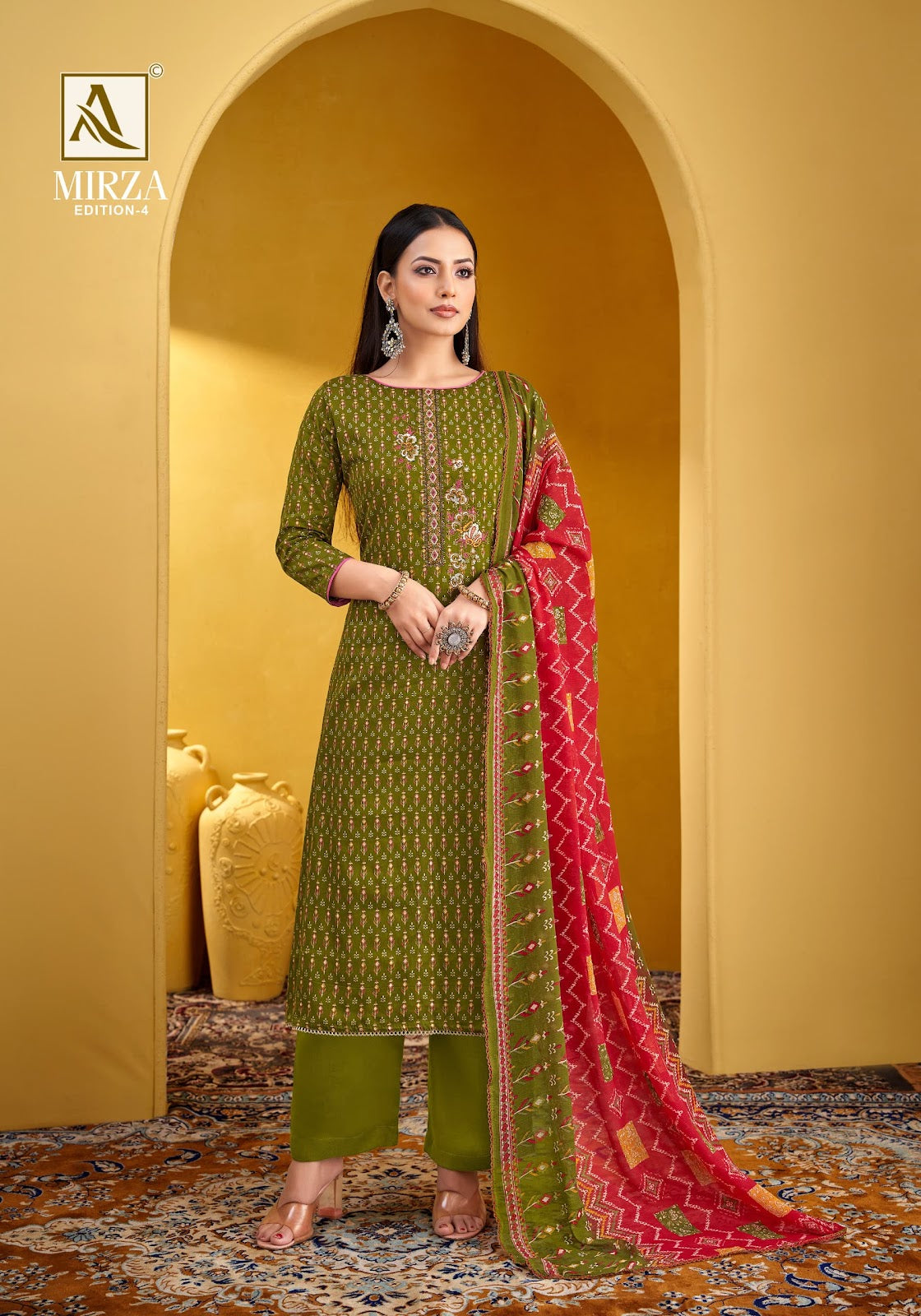 Mirza Edition 4 Alok Zam Cotton Karachi Salwar Suits Supplier