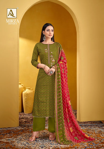 Mirza Edition 4 Alok Zam Cotton Karachi Salwar Suits Supplier