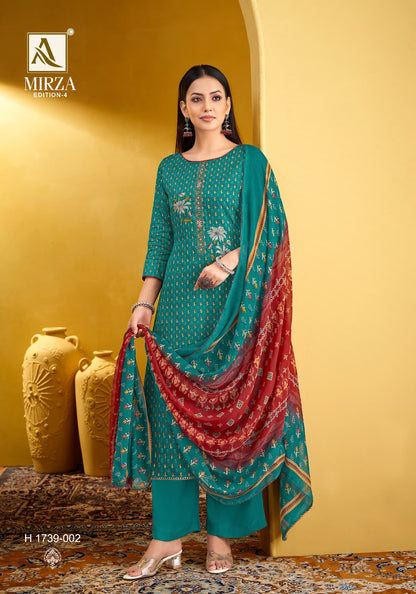 Mirza Edition 4 Alok Zam Cotton Karachi Salwar Suits Supplier