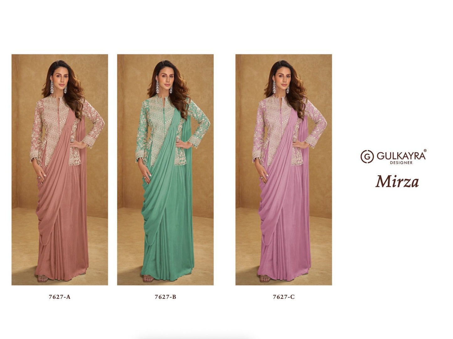 Mirza Gulkayra Designer Chinnon Indo Western Pair Wholesaler India