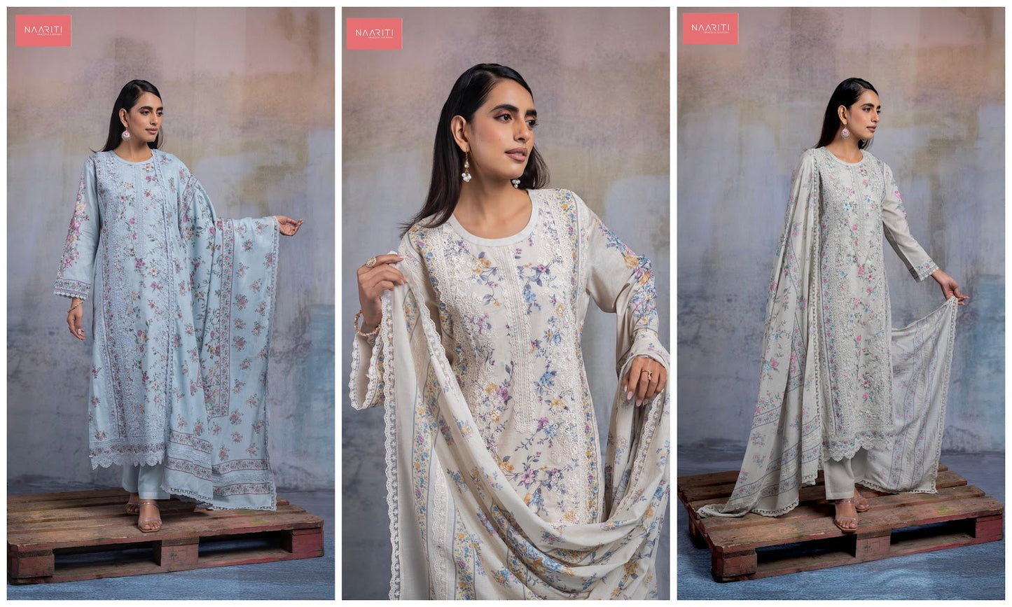 Mirza Naariti Cotton Lawn Pant Style Suits Exporter India