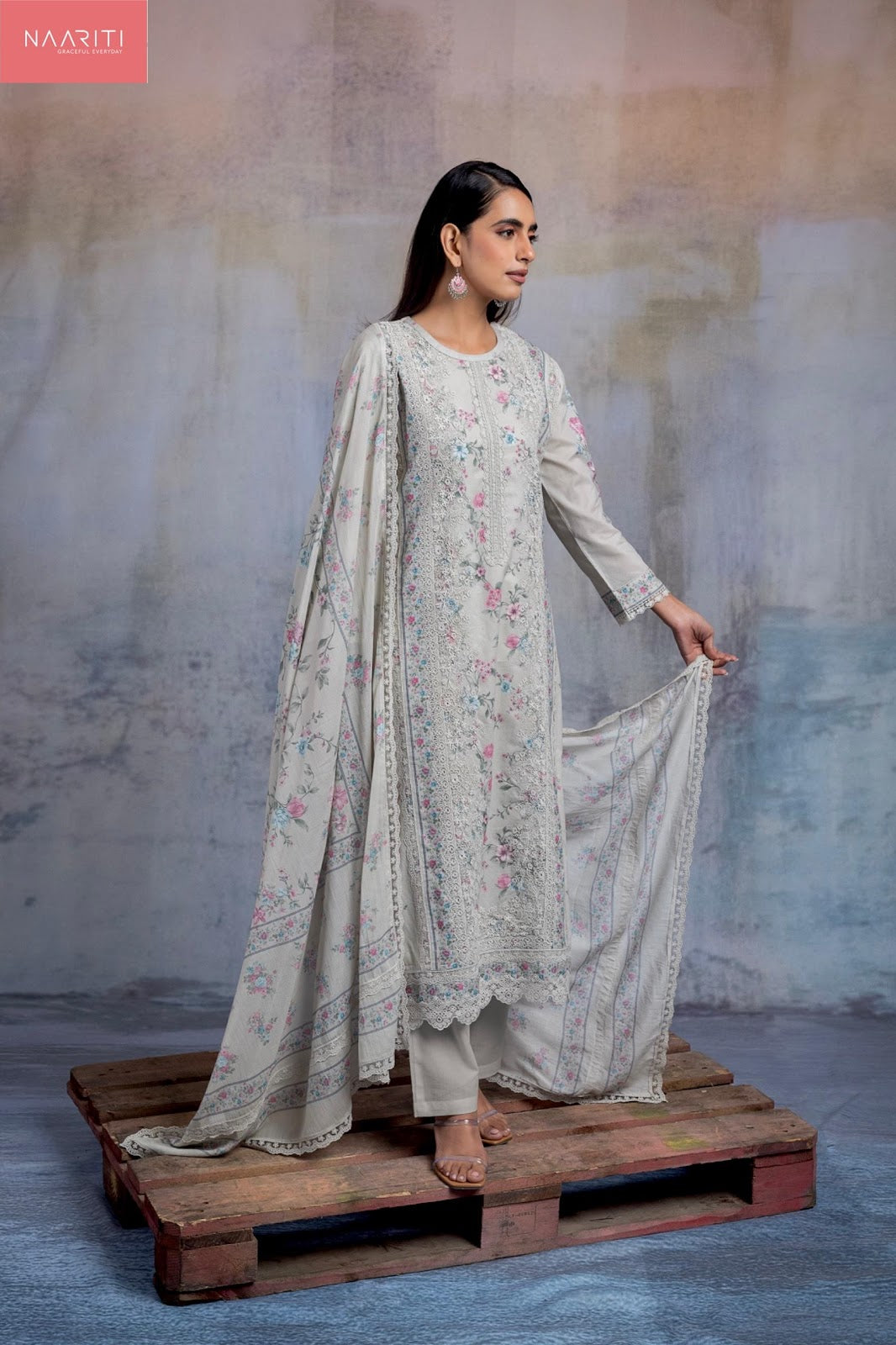 Mirza Naariti Cotton Lawn Pant Style Suits Exporter India