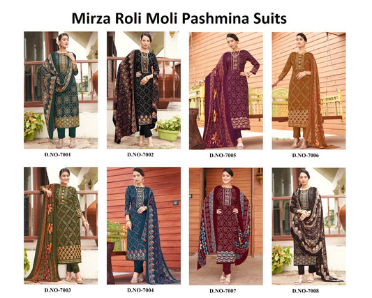 Mirza Roli Moli Pashmina Suits Wholesale