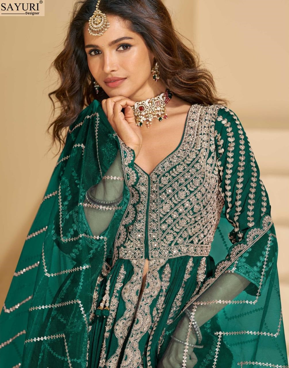 Mirza Sayuri Chinon Silk Readymade Skirt Style Suits Wholesaler India