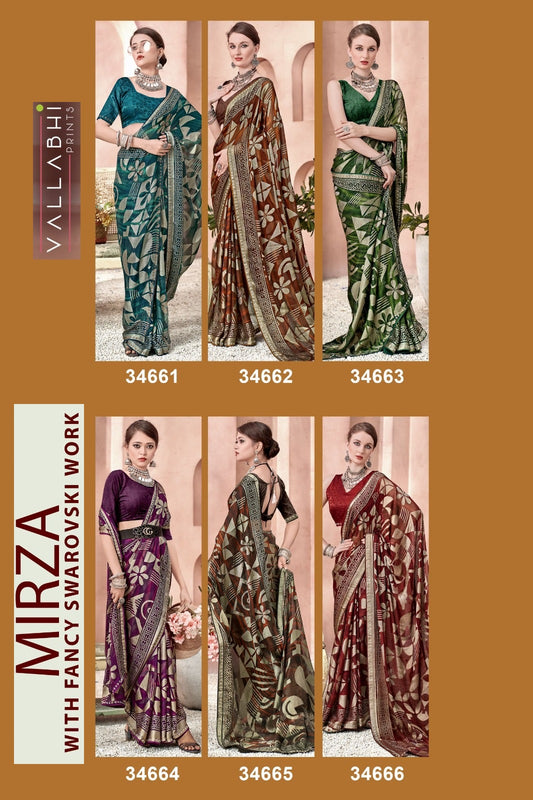 Mirza Vallabhi Prints Brasso Sarees Wholesale Price