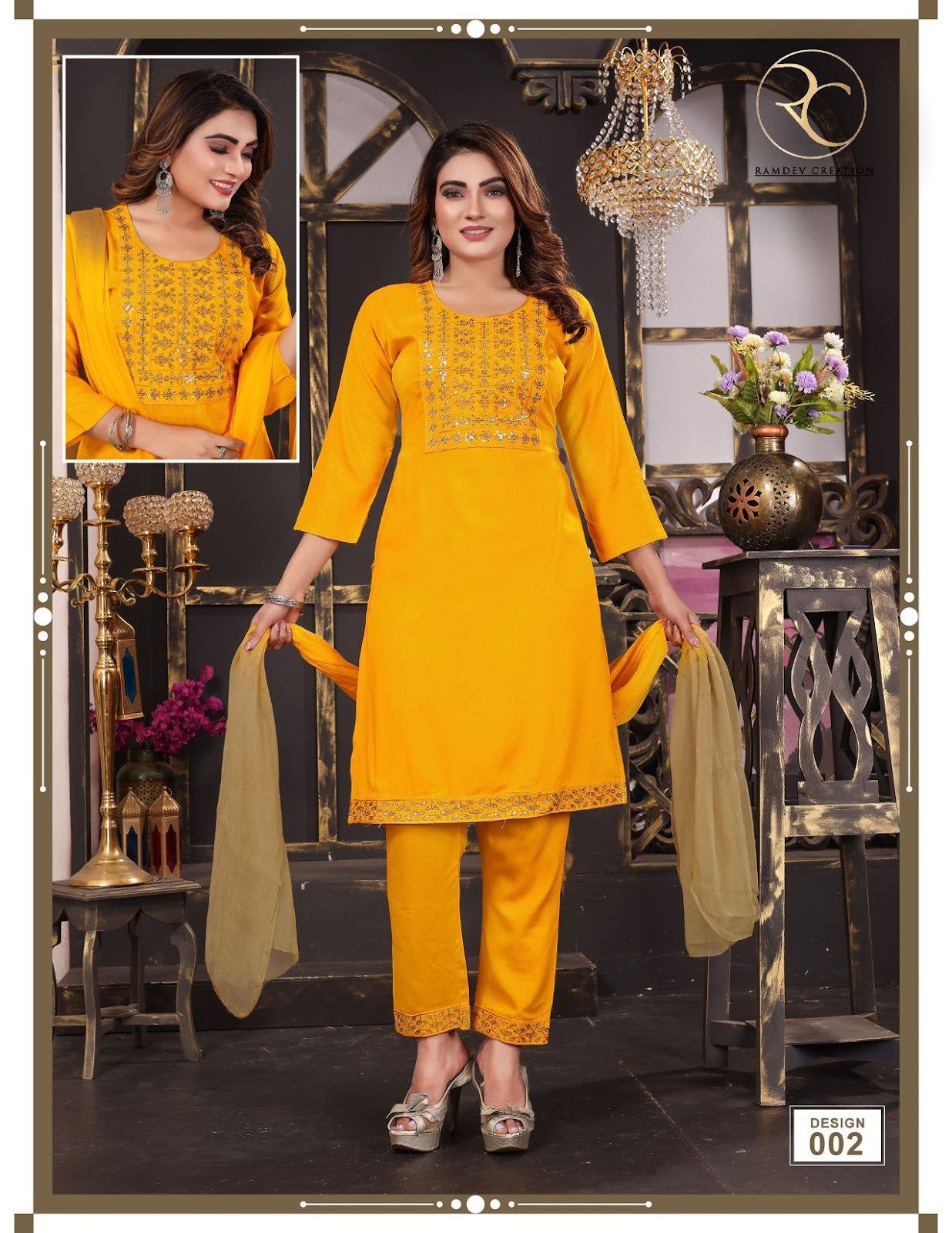 Mirza Vol 2 Ramdev Creation Rayon 14Kg Readymade Pant Style Suits Wholesaler India