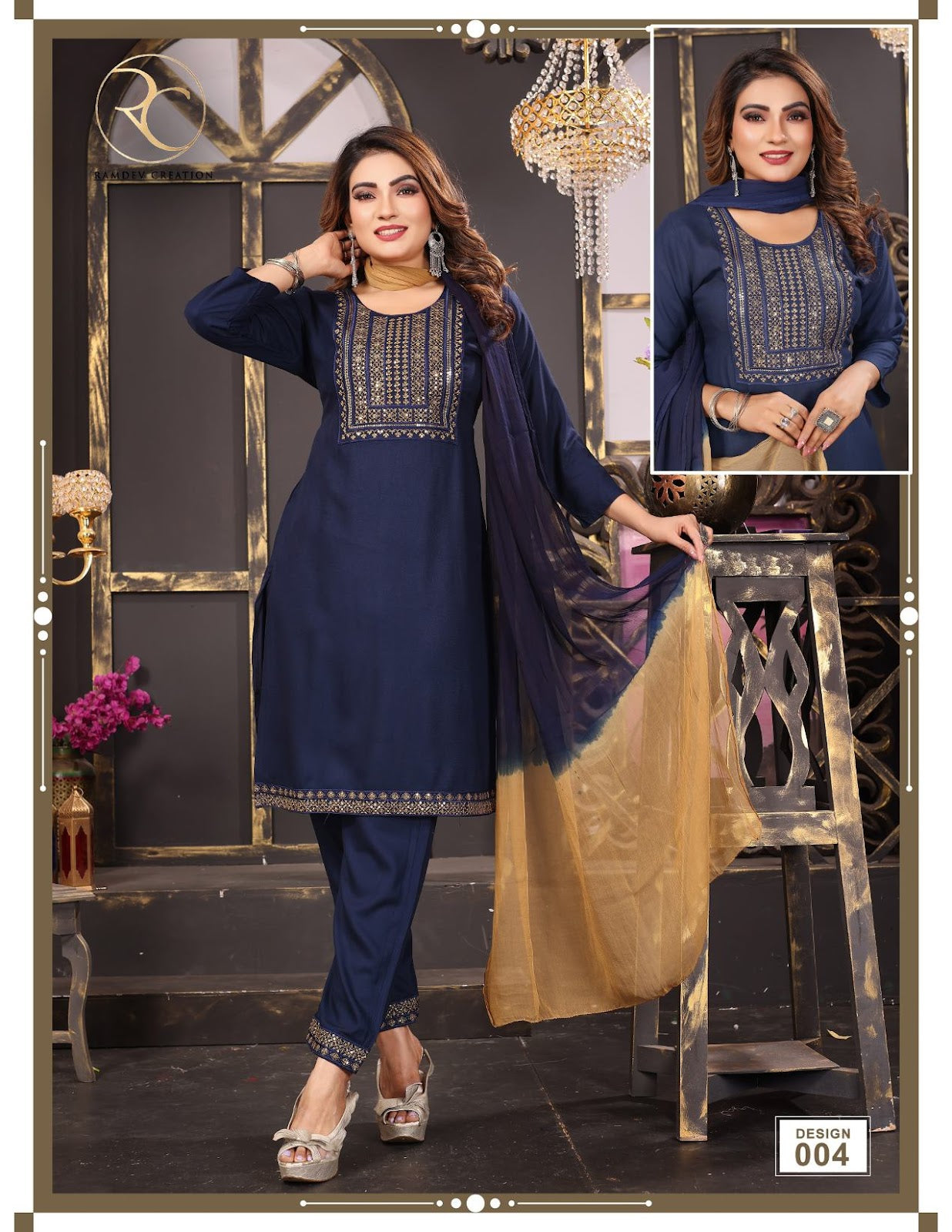 Mirza Vol 2 Ramdev Creation Rayon 14Kg Readymade Pant Style Suits Wholesaler India