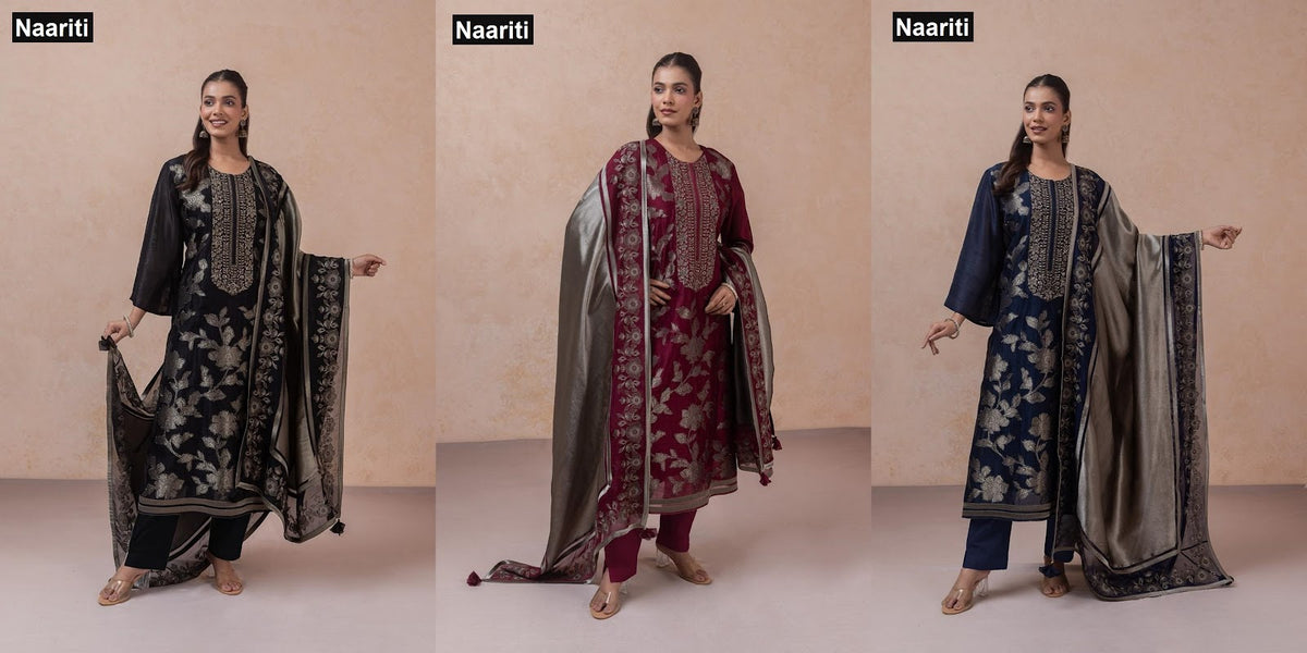 Misaki 2795 Naariti Raw Silk Pant Style Suits Wholesale Price