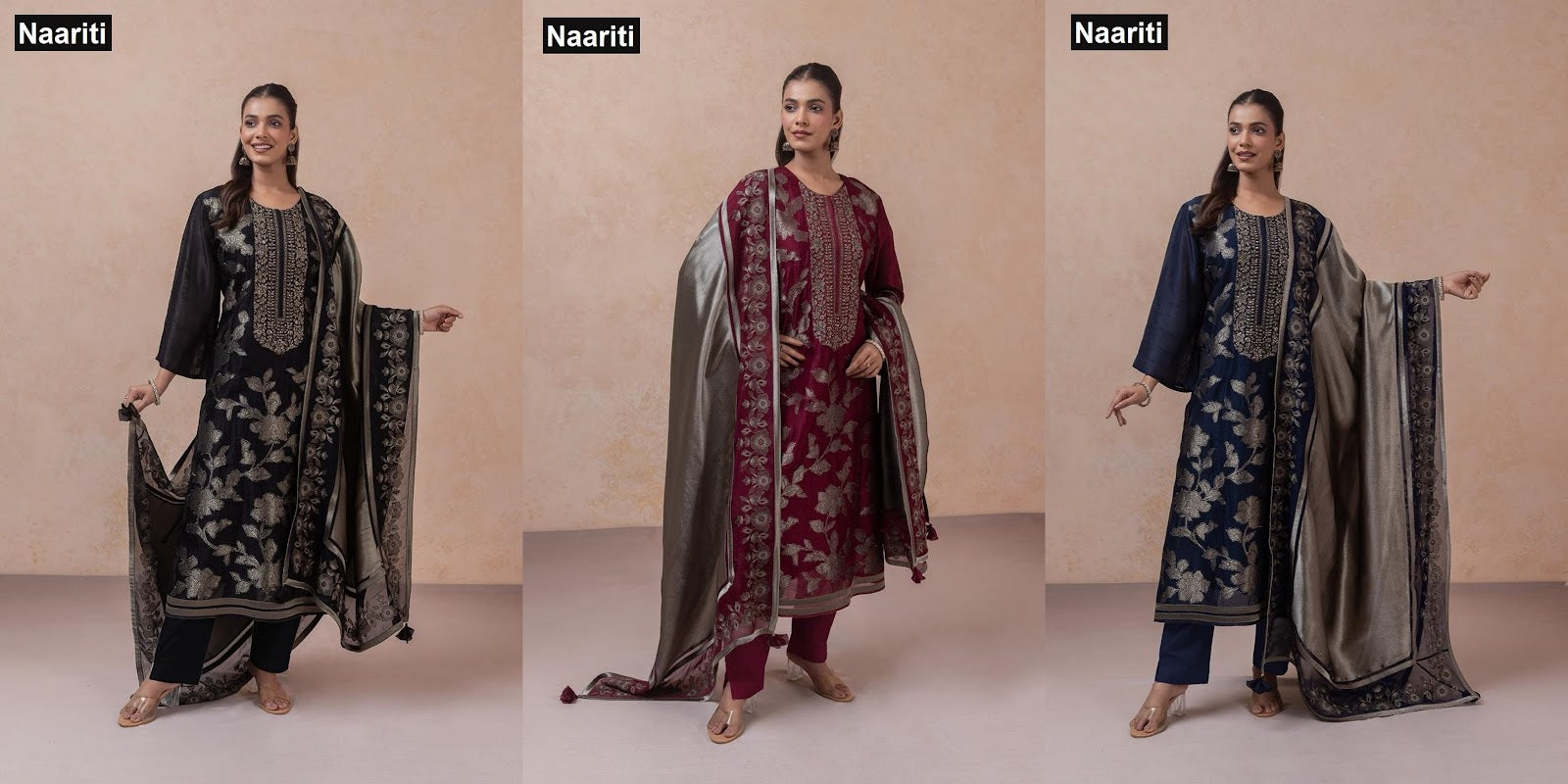 Misaki 2795 Naariti Raw Silk Pant Style Suits Wholesale Price
