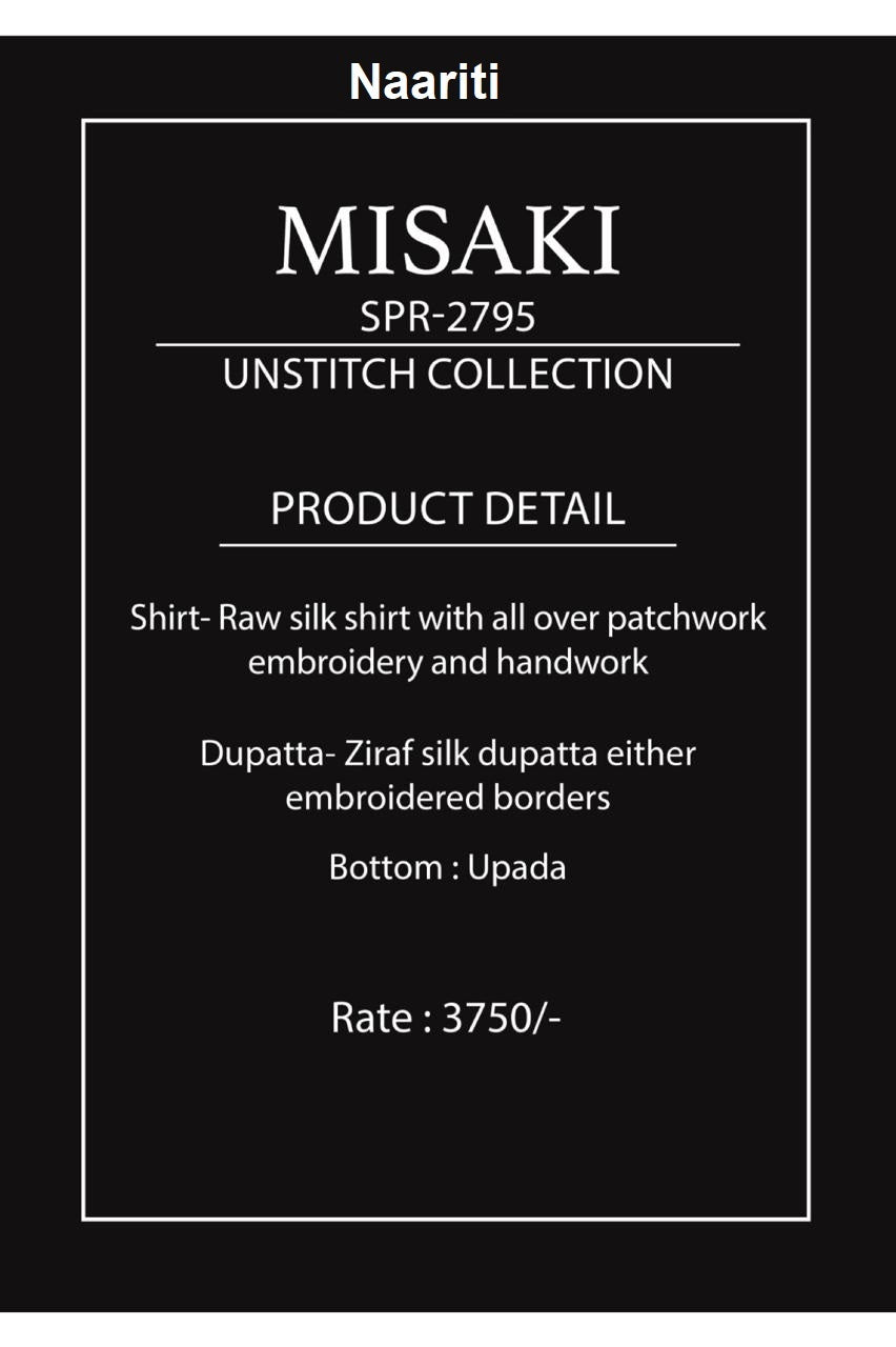 Misaki 2795 Naariti Raw Silk Pant Style Suits Wholesale Price