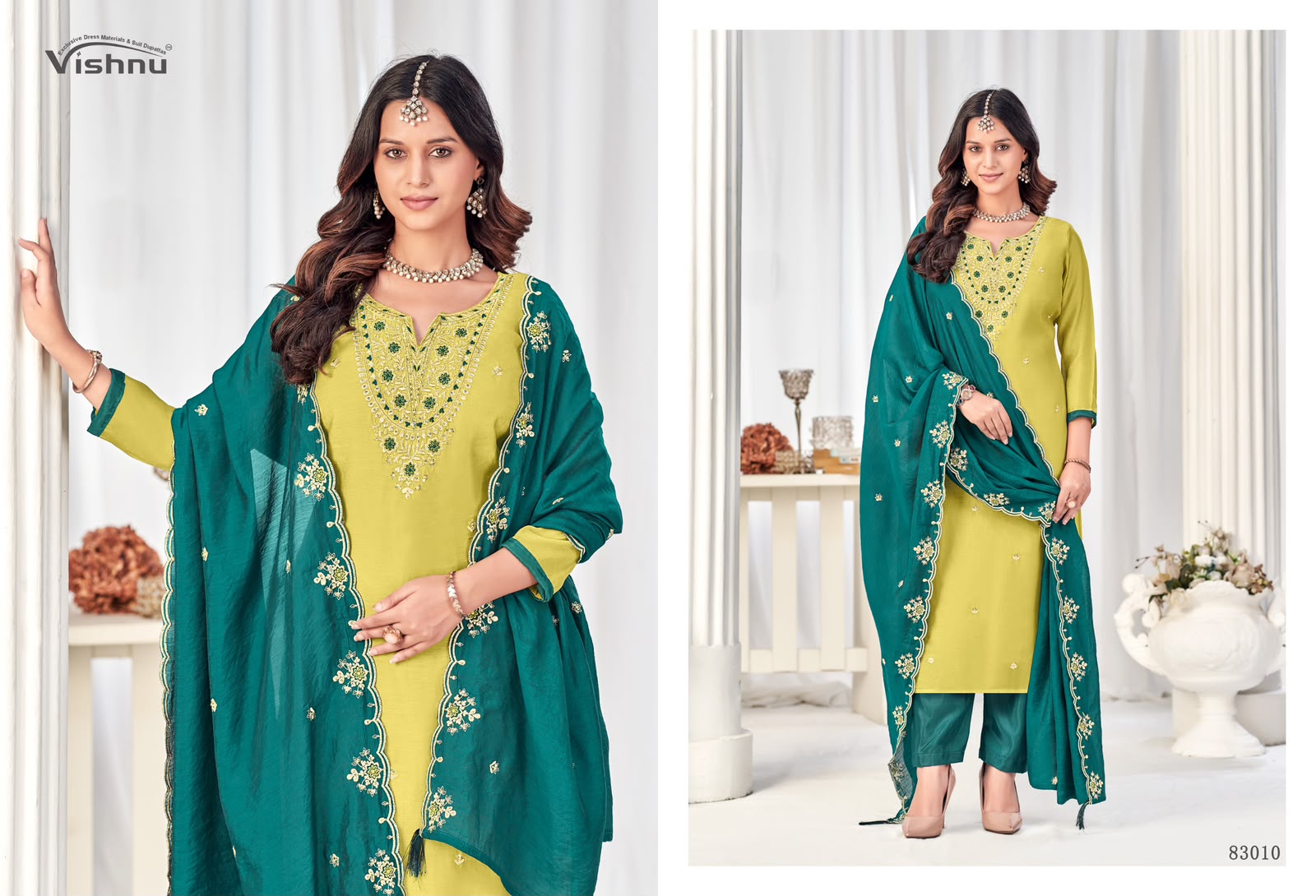 Misbah Vishnu Impex Chanderi Pant Style Suits Manufacturer