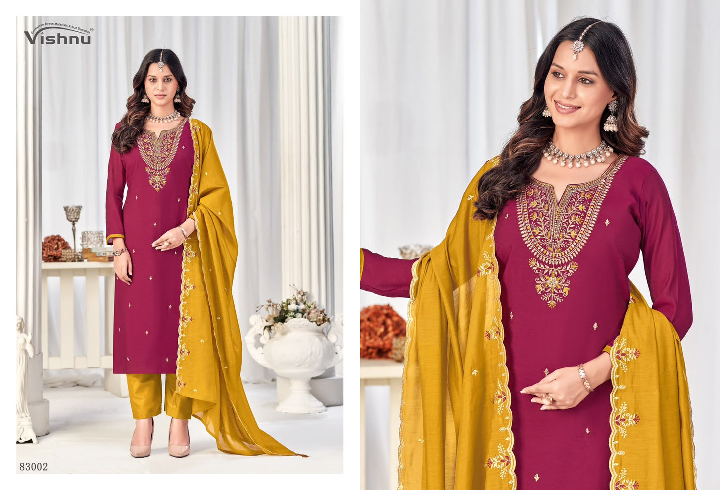 Misbah Vishnu Impex Chanderi Pant Style Suits Manufacturer