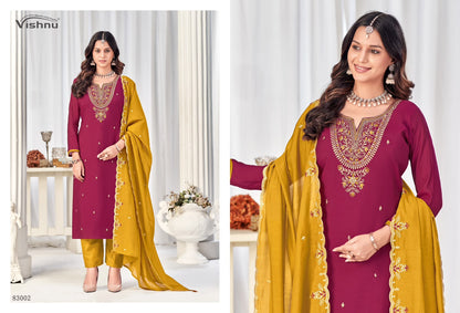 Misbah Vishnu Impex Chanderi Pant Style Suits Manufacturer