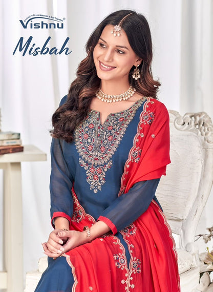 Misbah Vishnu Impex Chanderi Pant Style Suits Manufacturer