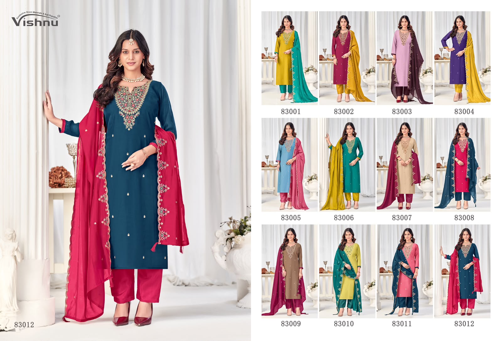 Misbah Vishnu Impex Chanderi Pant Style Suits Manufacturer