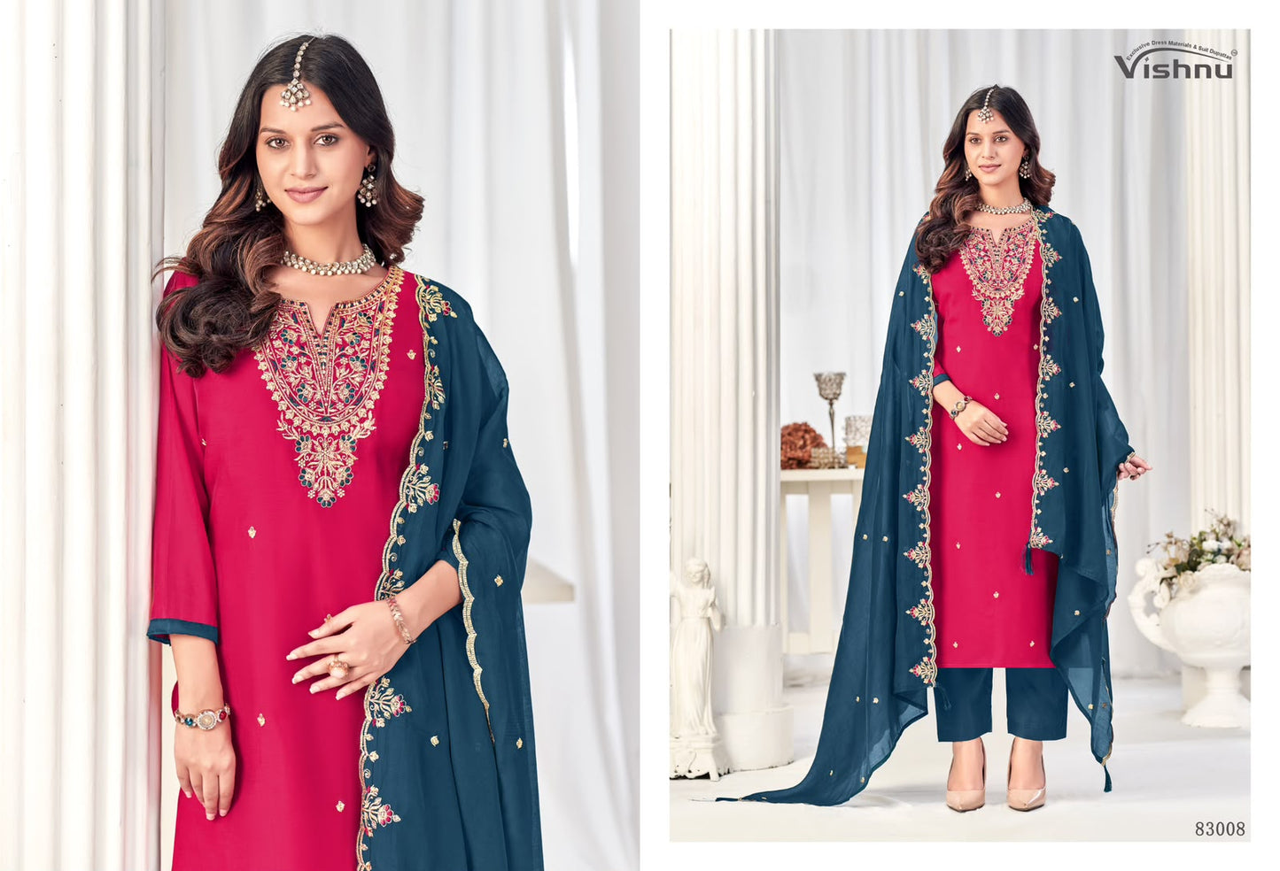 Misbah Vishnu Impex Chanderi Pant Style Suits Manufacturer