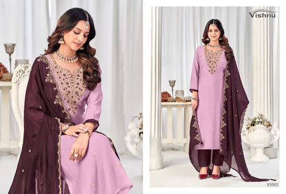 Misbah Vishnu Impex Chanderi Pant Style Suits Manufacturer