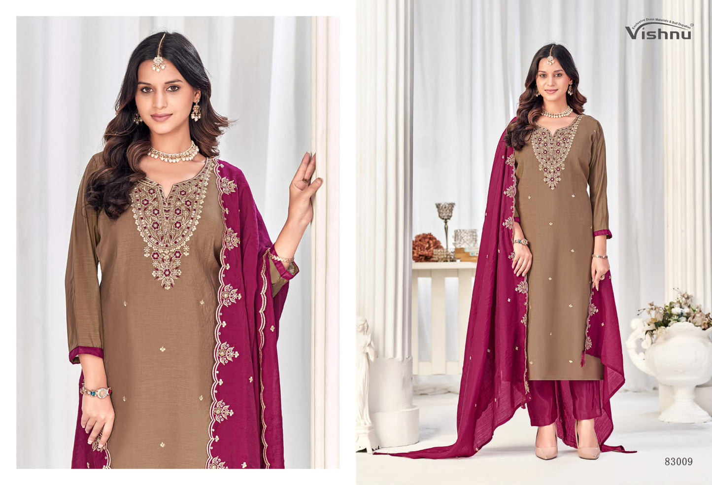 Misbah Vishnu Impex Chanderi Pant Style Suits Manufacturer