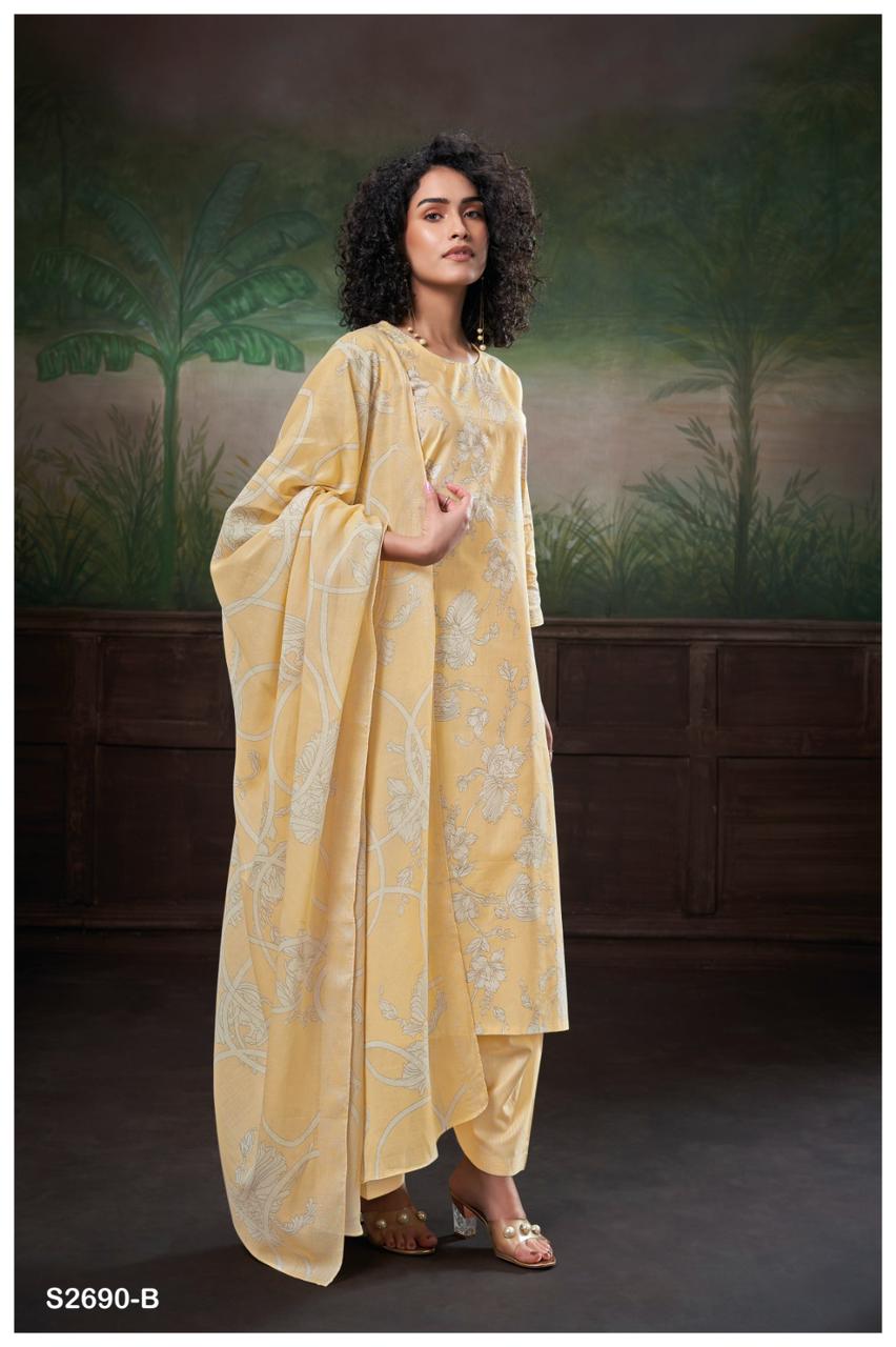 Misha 2690 Ganga Premium Cotton Plazzo Style Suits Wholesaler
