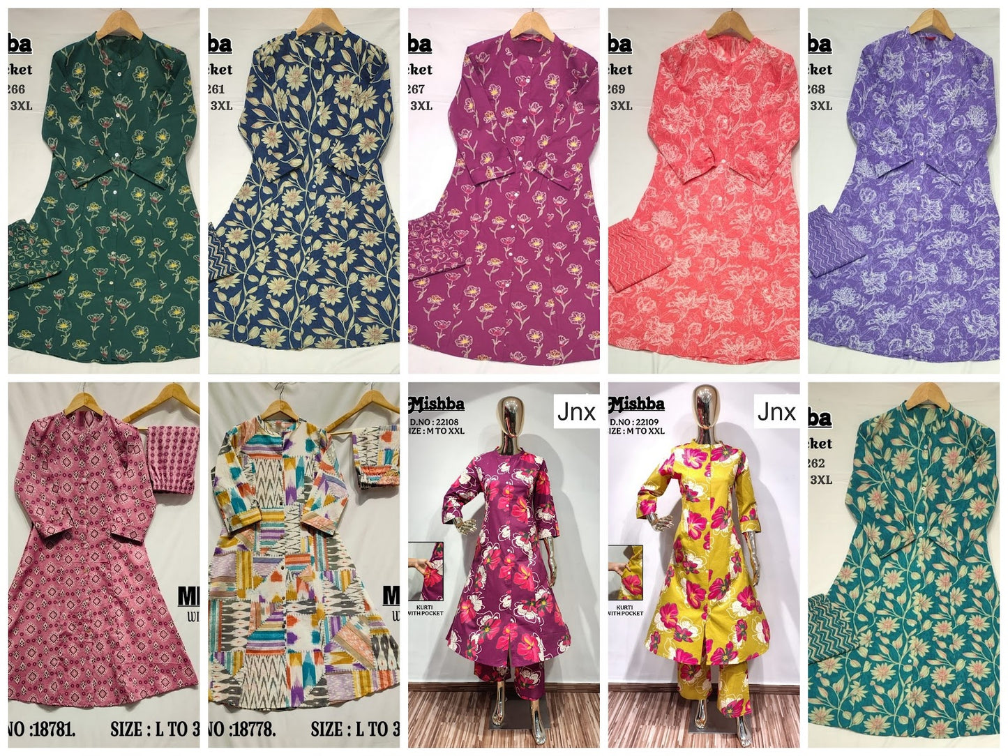 Mishba 030326 Jnx Cambric Kurti Pant Set Supplier Ahmedabad