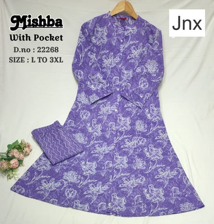 Mishba 030326 Jnx Cambric Kurti Pant Set Supplier Ahmedabad