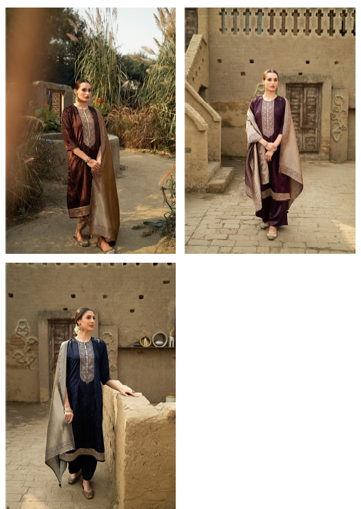 Mishika Naariti Brasso Velvet Suits Wholesaler