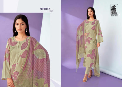 Mishika Sahiba Cotton Lawn Pant Style Suits Exporter India