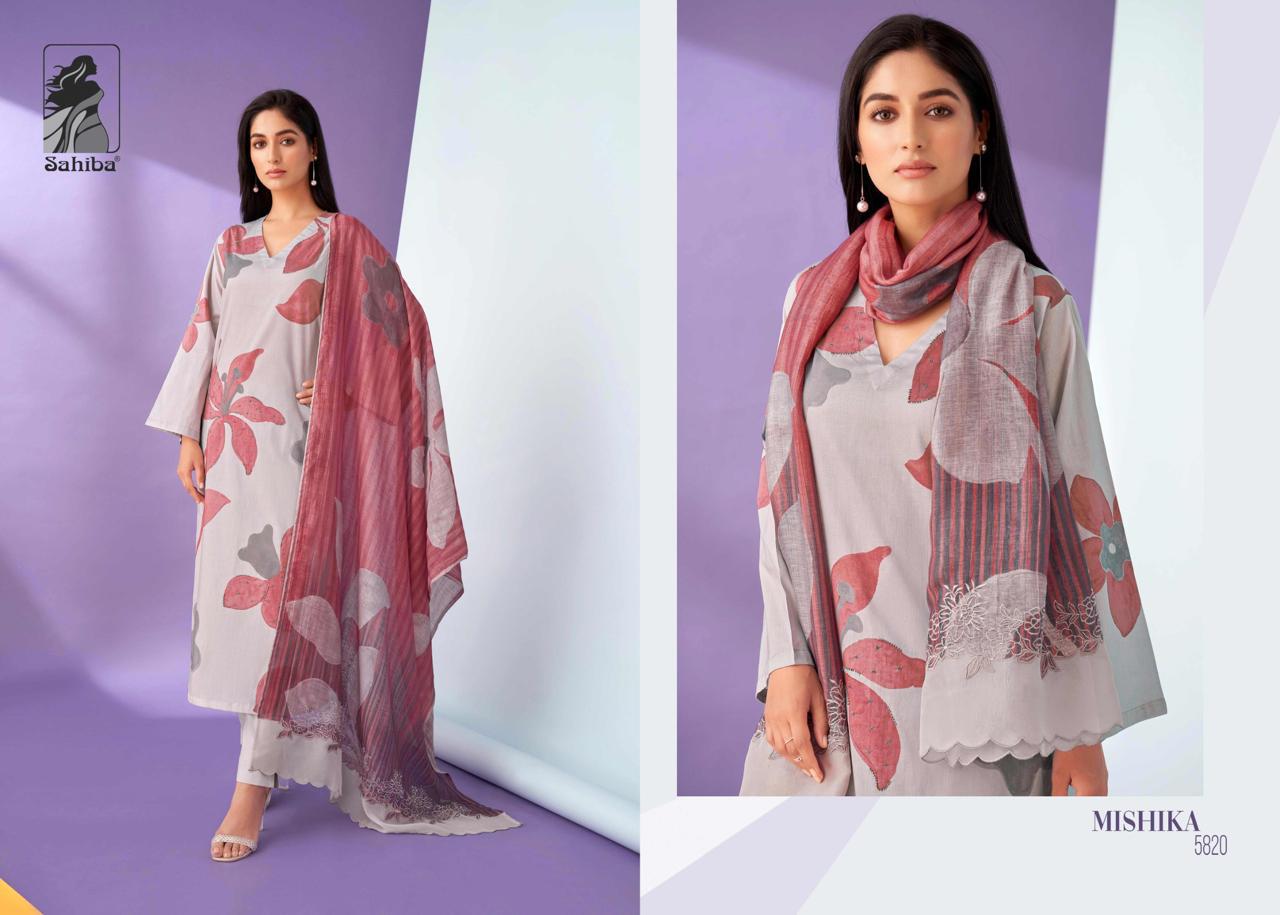 Mishika Sahiba Cotton Lawn Pant Style Suits Exporter India