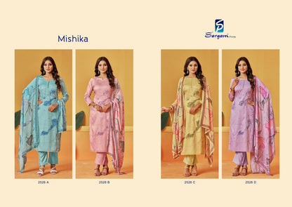 Mishika Sargam Prints Pure Jam Pant Style Suits Wholesale Price