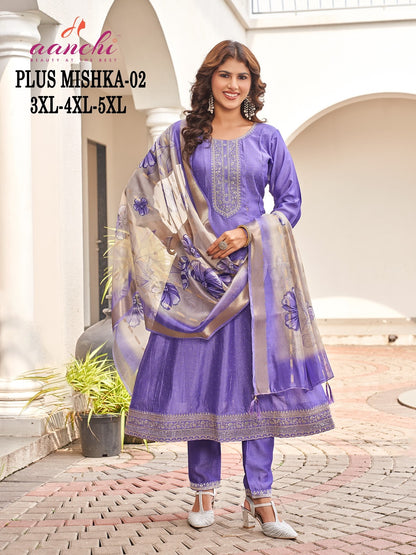 Mishka 01 To 03 Aanchi Vichitra Silk Readymade Anarkali Suits Exporter Ahmedabad