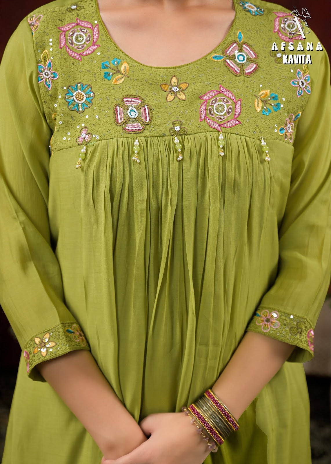 Mishka Afsana Chanderi Silk Readymade Anarkali Suits Exporter Gujarat