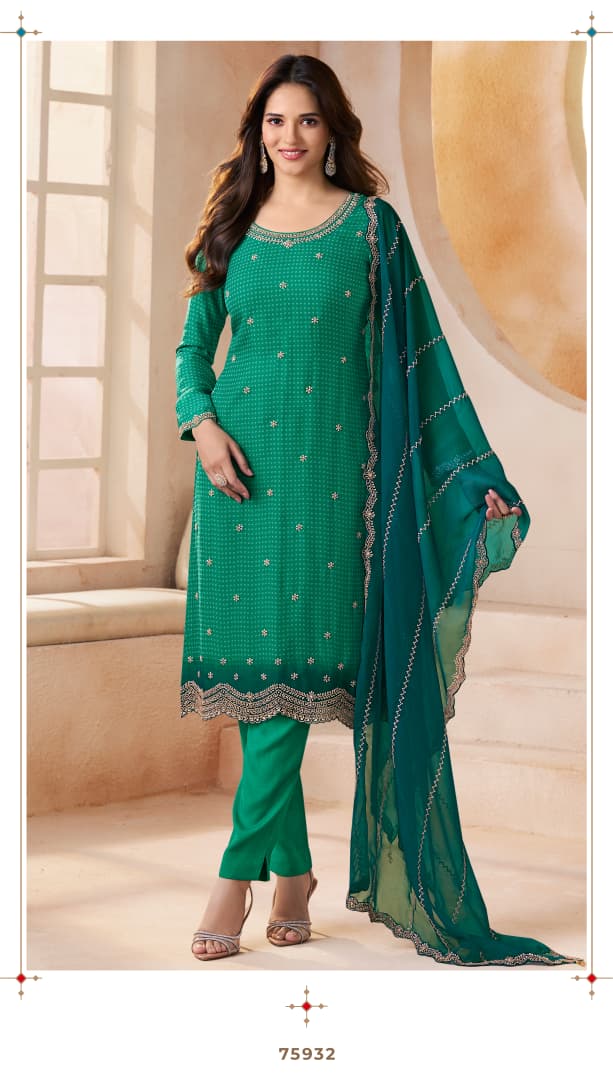 Mishka Kuleesh Vinay Fashion Llp Chiffon Organza Pant Style Suits Supplier Ahmedabad