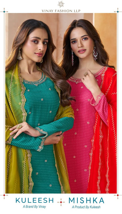 Mishka Kuleesh Vinay Fashion Llp Chiffon Organza Pant Style Suits Supplier Ahmedabad