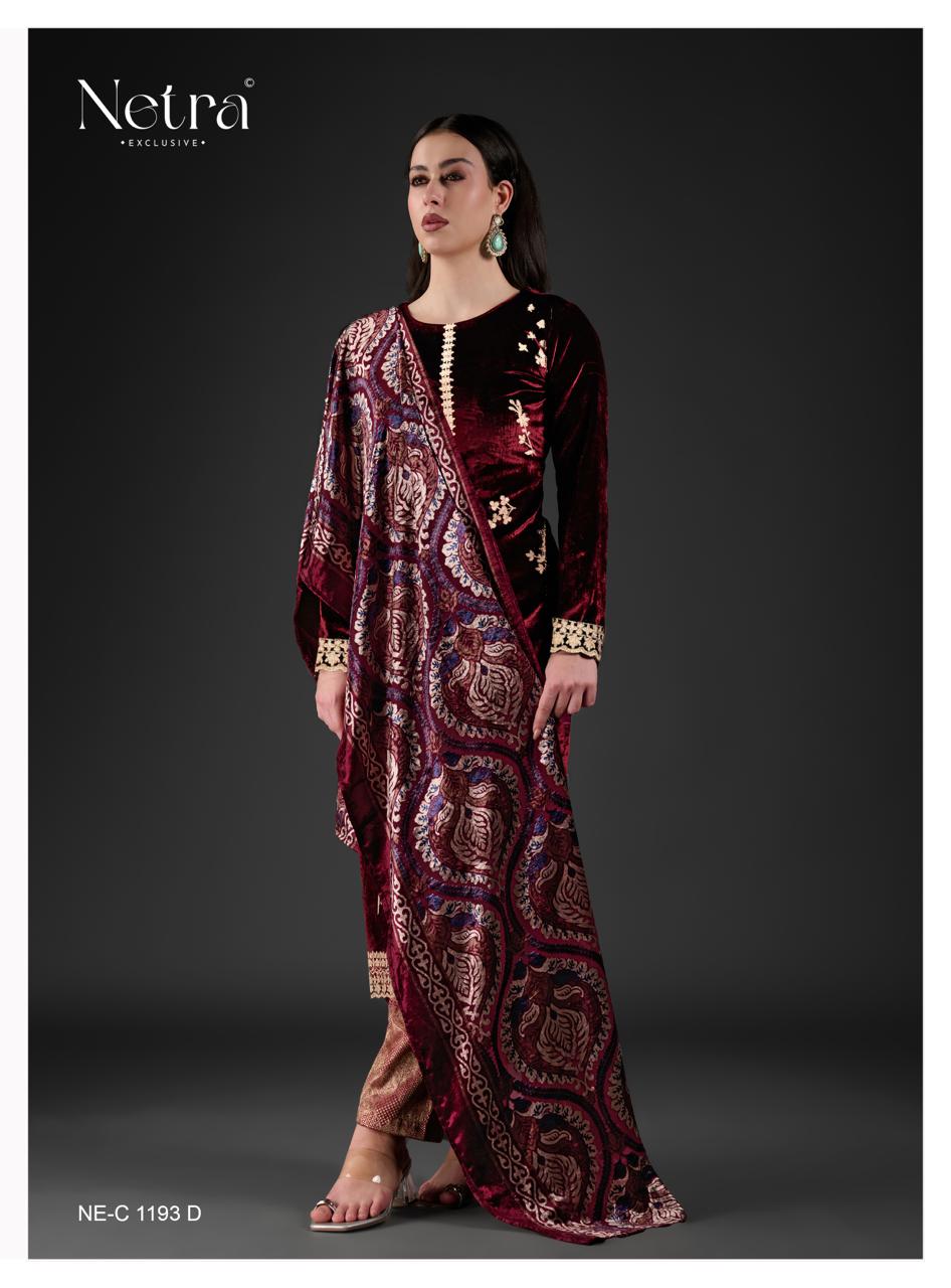Mishka Netra Velvet Suits Wholesaler India