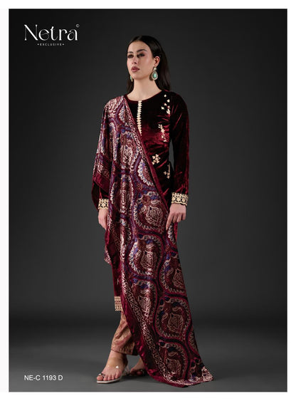 Mishka Netra Velvet Suits Wholesaler India