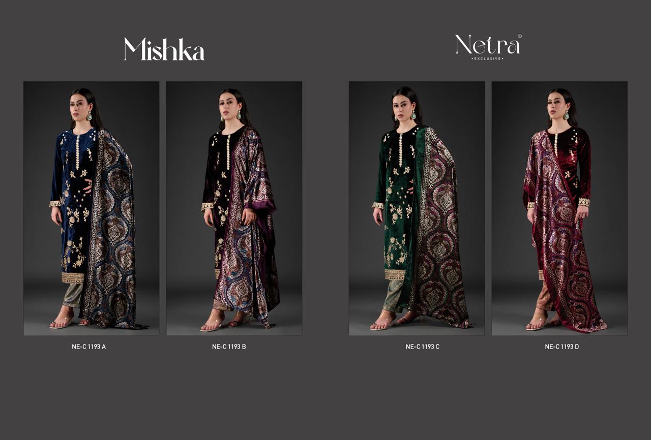Mishka Netra Velvet Suits Wholesaler India