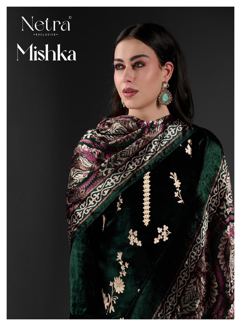 Mishka Netra Velvet Suits Wholesaler India