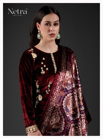 Mishka Netra Velvet Suits Wholesaler India