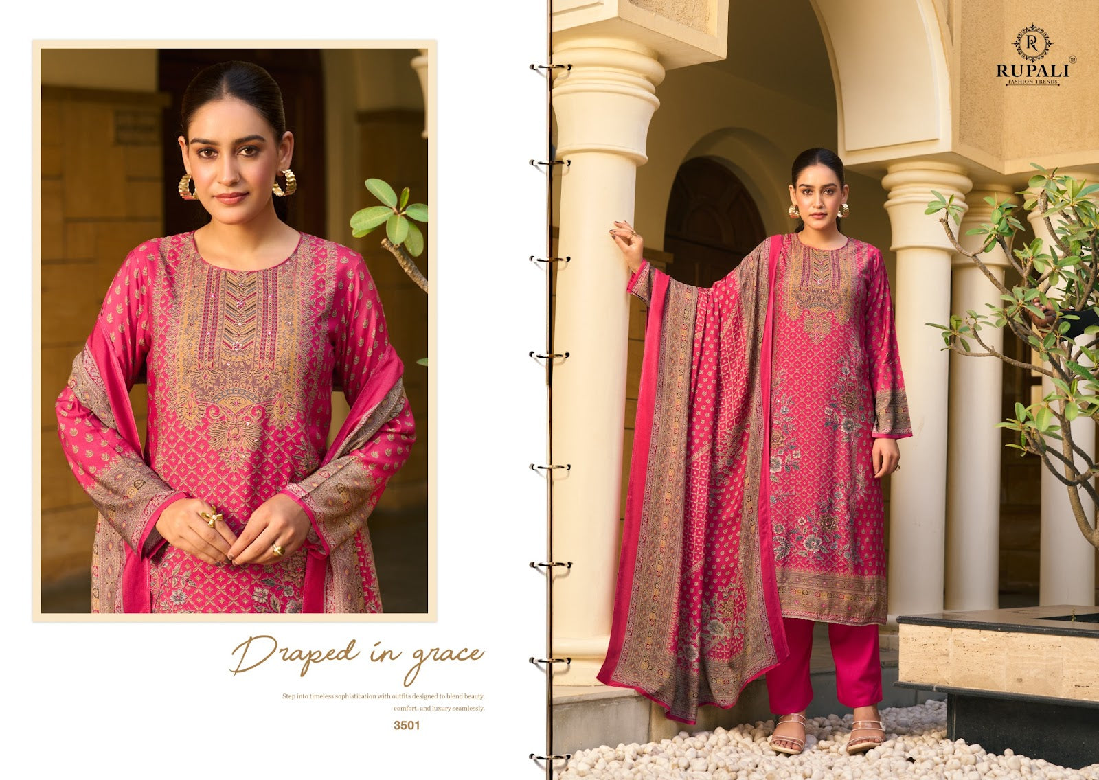 Mishka Rupali Viscose Muslin Pant Style Suits Wholesale