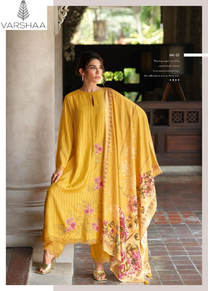 Mishka Varshaa Viscose Muslin Pant Style Suits Wholesale Price