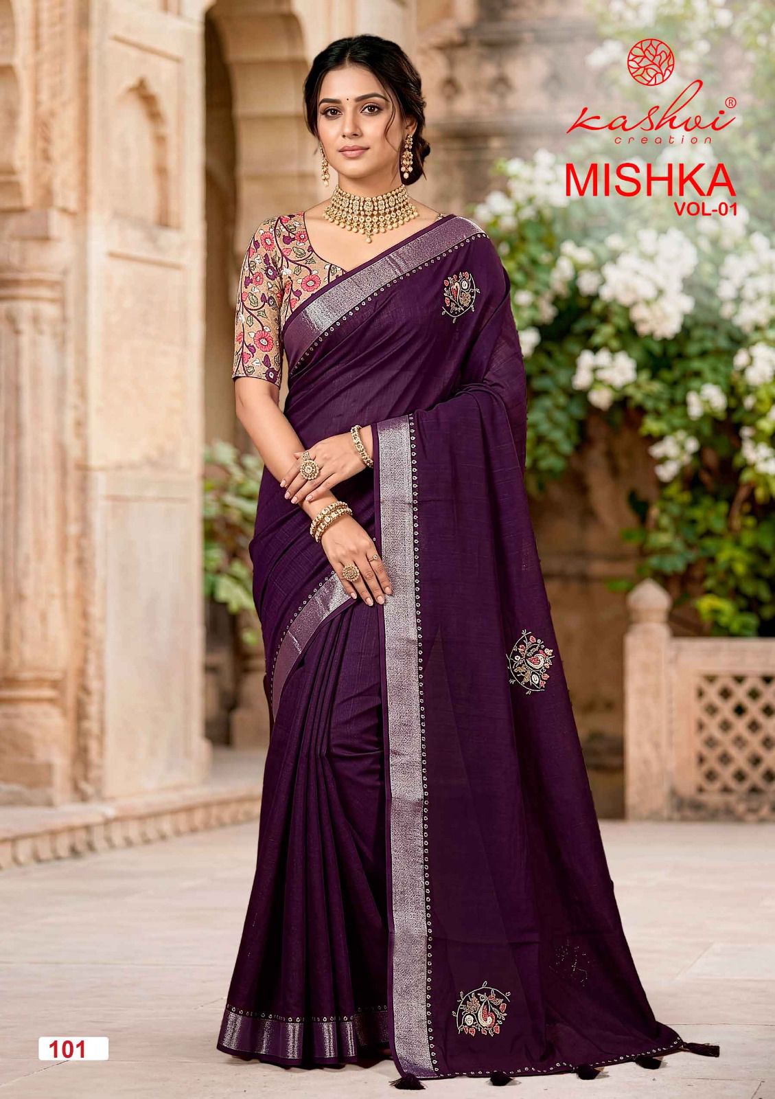 Mishka Vol 1 Kashvi Creation Linen Silk Sarees Wholesale