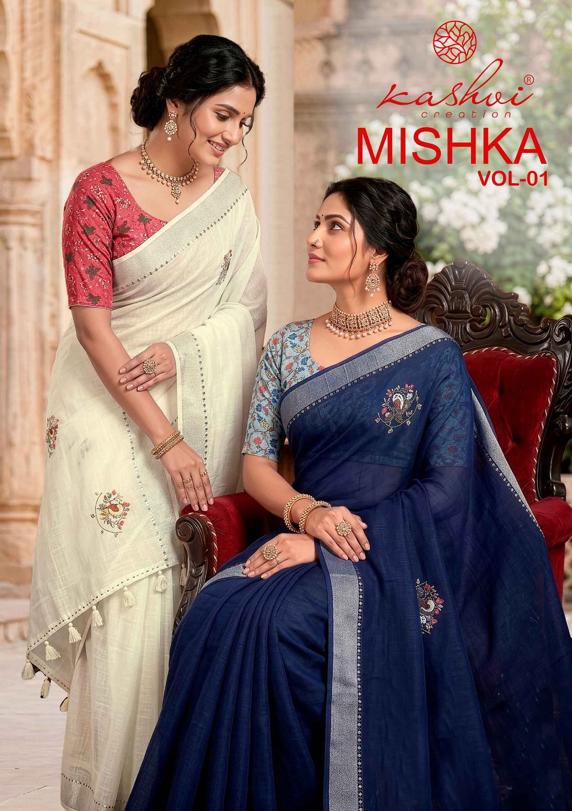 Mishka Vol 1 Kashvi Creation Linen Silk Sarees Wholesale