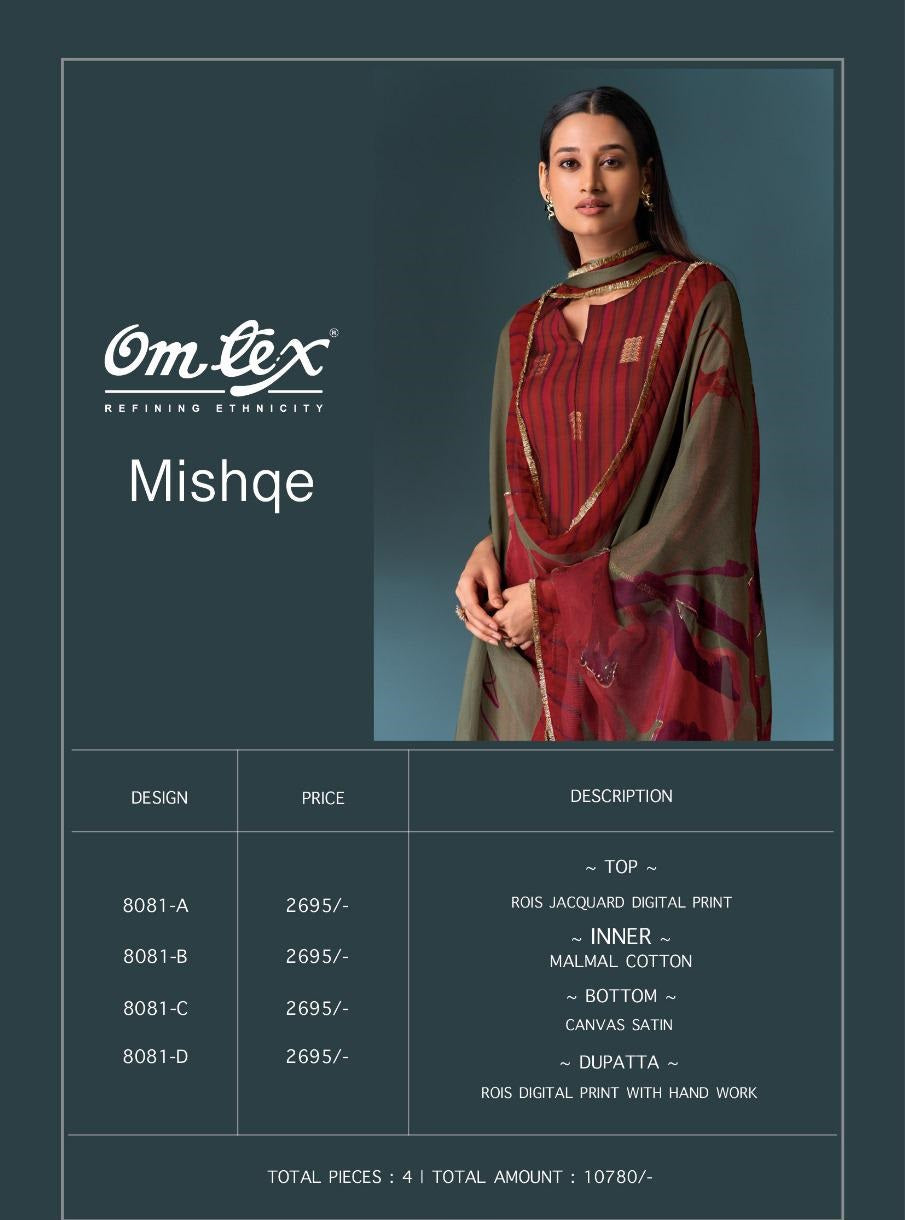 Mishqe 8081 Omtex Jacquard Pant Style Suits Exporter India