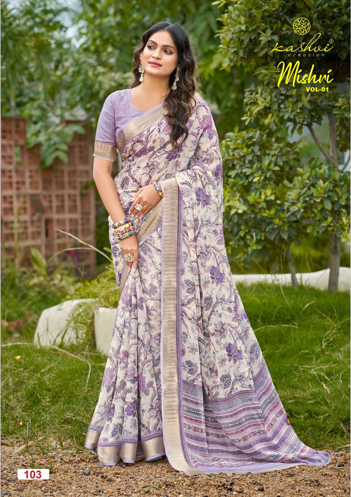 Mishri Kashvi Creation Dull Moss Sarees Exporter India