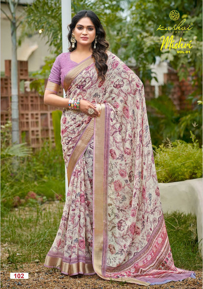 Mishri Kashvi Creation Dull Moss Sarees Exporter India