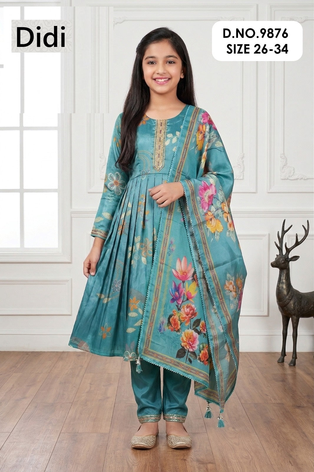 Mishti 2 Dn 9876 Didi Roman Girls Readymade Pant Suits Wholesale Rate