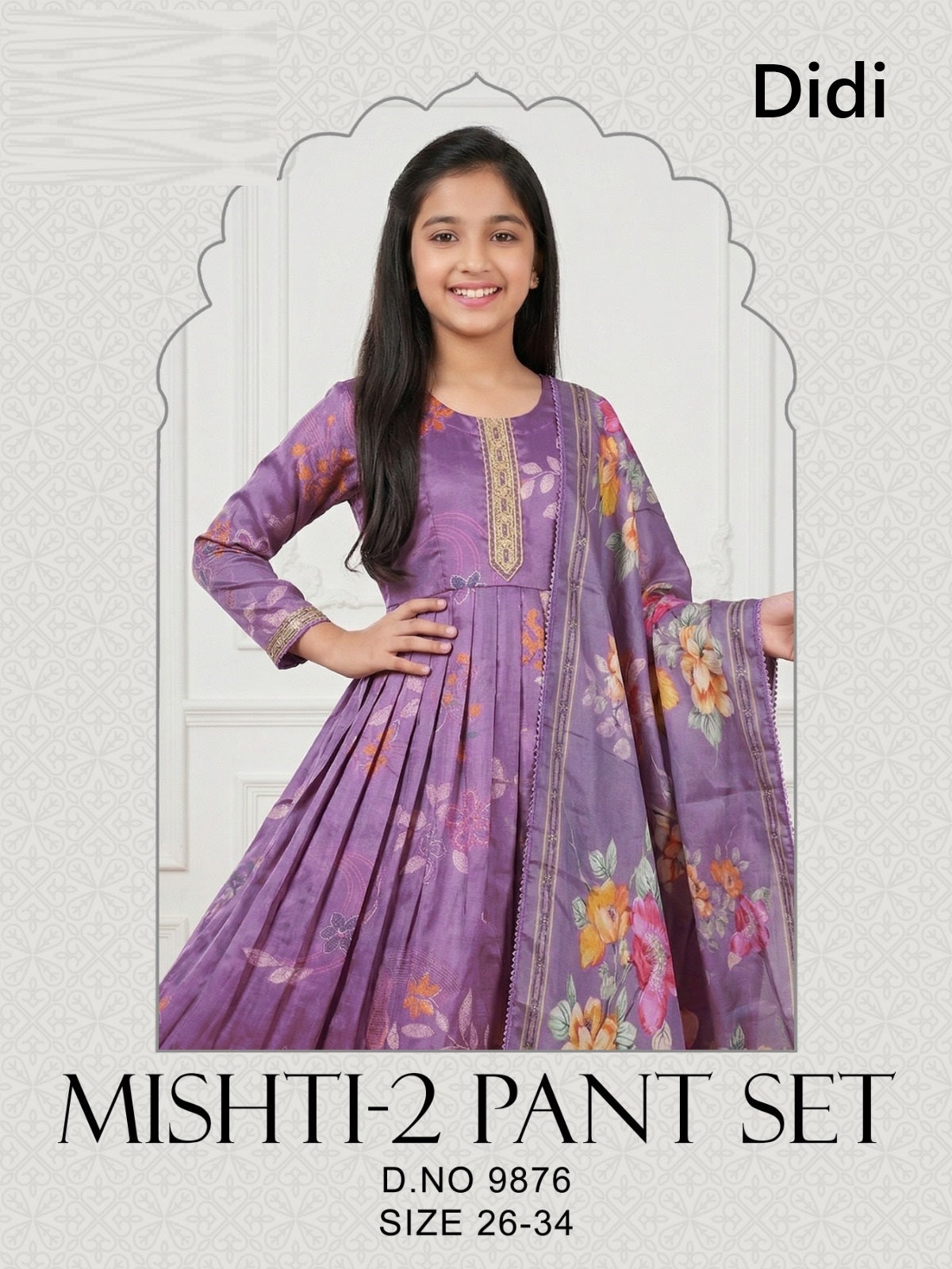 Mishti 2 Dn 9876 Didi Roman Girls Readymade Pant Suits Wholesale Rate