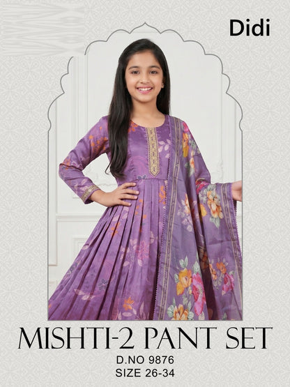 Mishti 2 Dn 9876 Didi Roman Girls Readymade Pant Suits Wholesale Rate