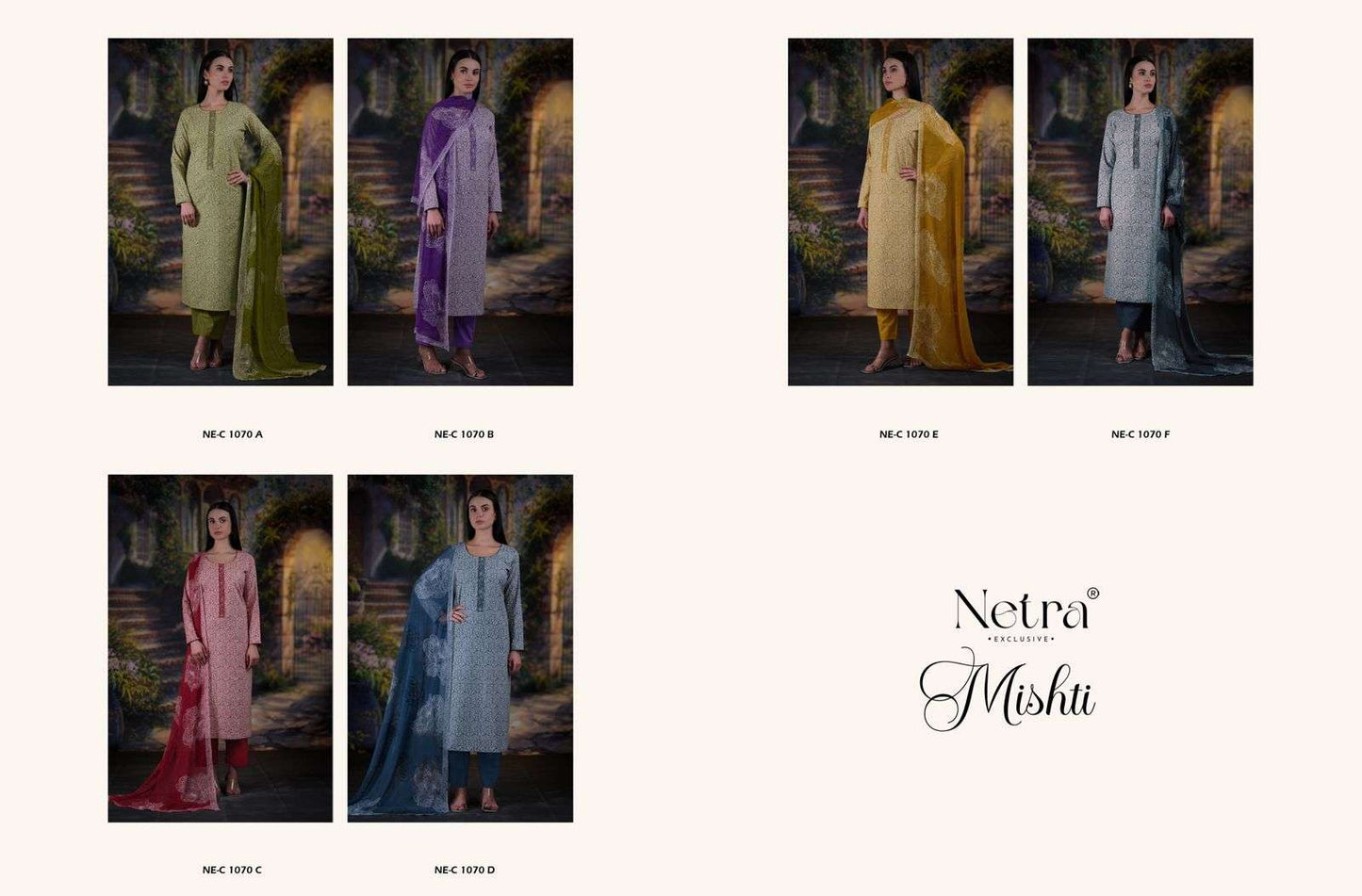 Mishti Netra Premium Cotton Pant Style Suits Wholesaler India