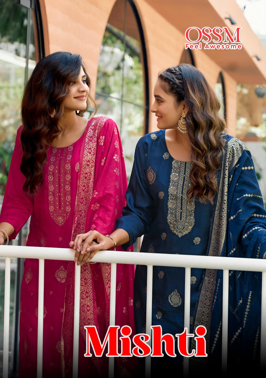 Mishti Ossm Silk Jacquard Readymade Pant Style Suits Wholesale Price